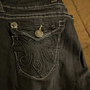 MEK Denim black stonewashed mens jeans